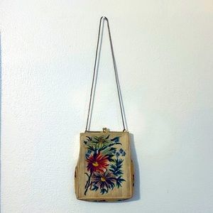 VINTAGE embroidered flower purse